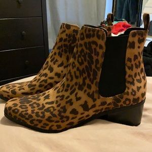 Leopard print booties